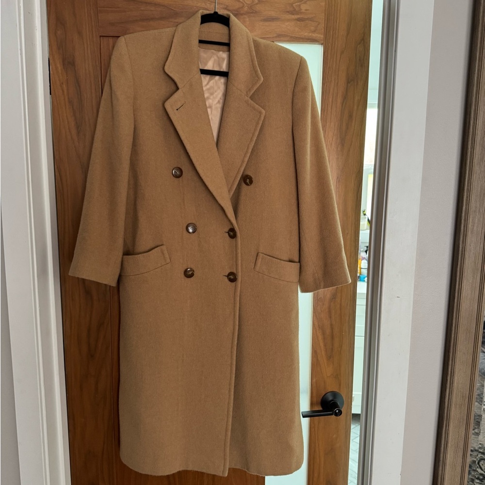 Neiman Marcus Tan Trench Coat Classic Camel Hair